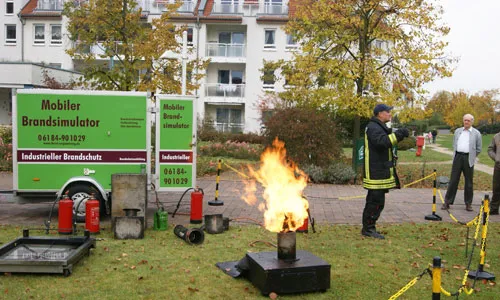Vorbereitung für Demonstration Fettbrand